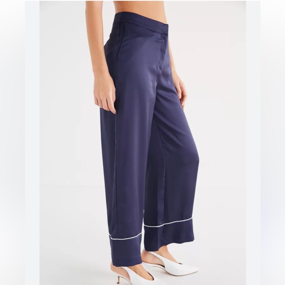 J. Crew size 4 NAVY BLUE DRAPEY full- length wide- leg pant